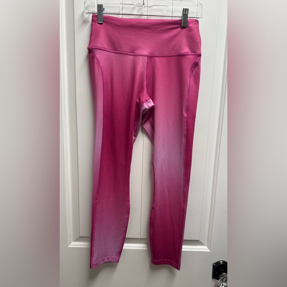 Nike Fast Mid Rise Leggings Womens Small Pink Gradient Dri-Fit Run Excellent Con
